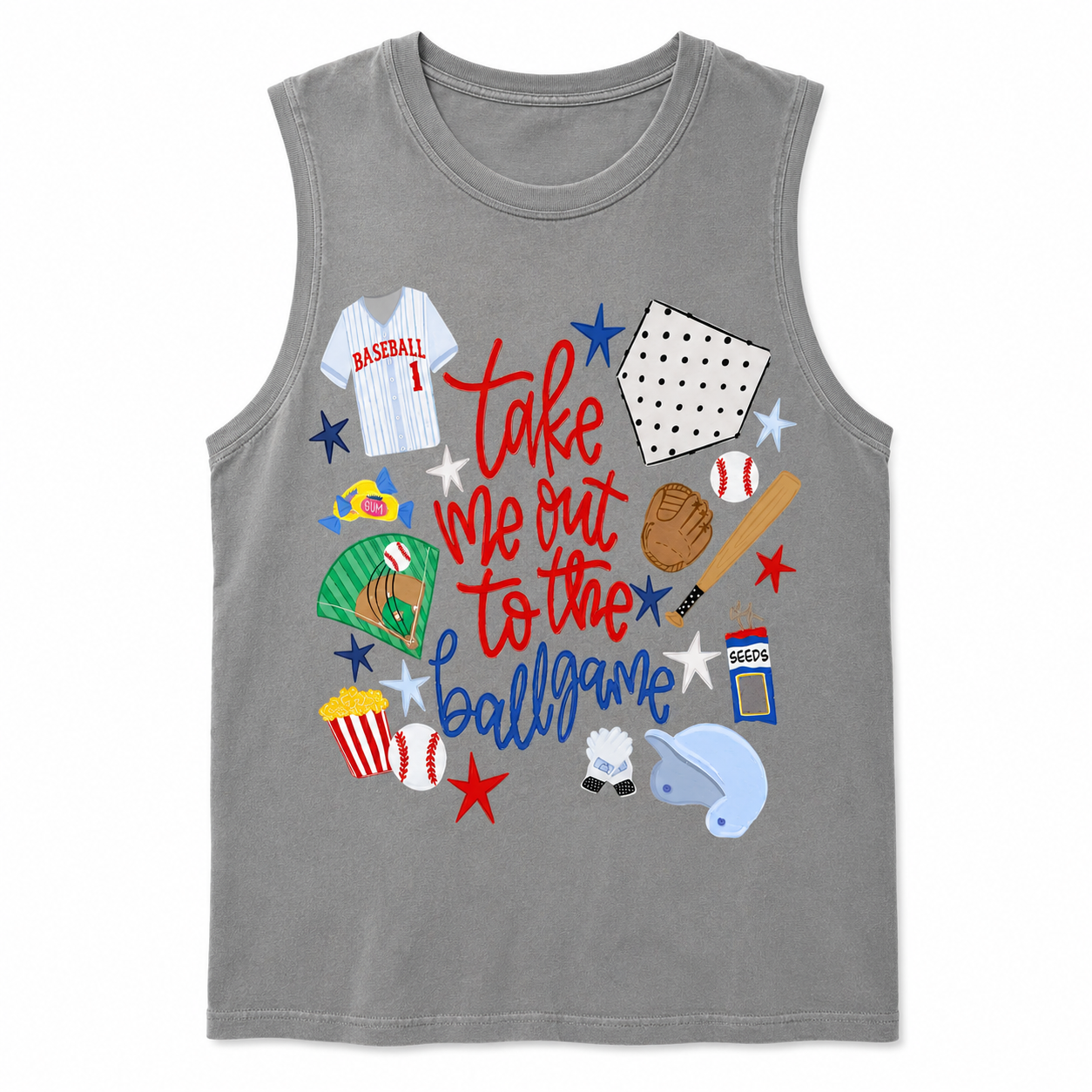 'Take Me Out to the Ballgame' Tank or Tee (Multiple Colors)