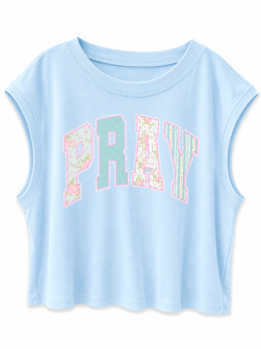 'Pray' Cropped Cap Sleeve Tank (Multiple Colors)