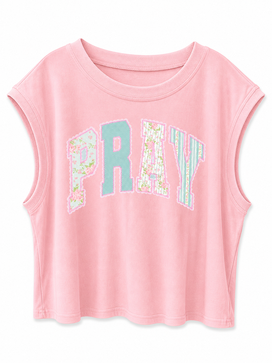 'Pray' Cropped Cap Sleeve Tank (Multiple Colors)