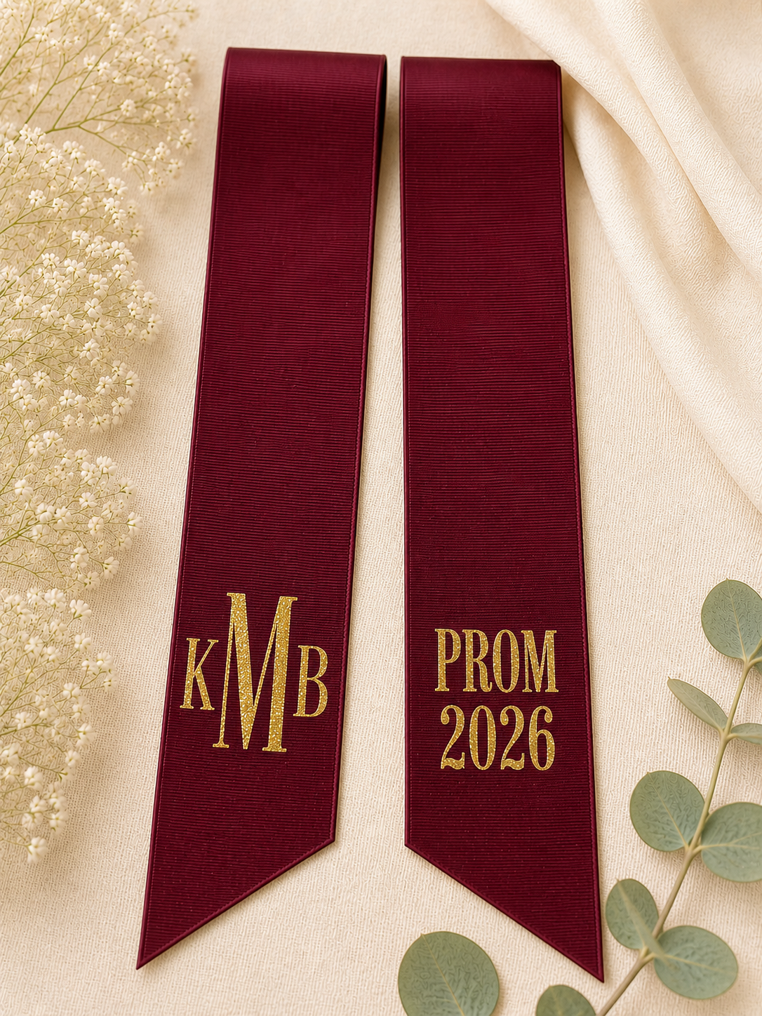 'Burgundy' Custom Bouquet Ribbon