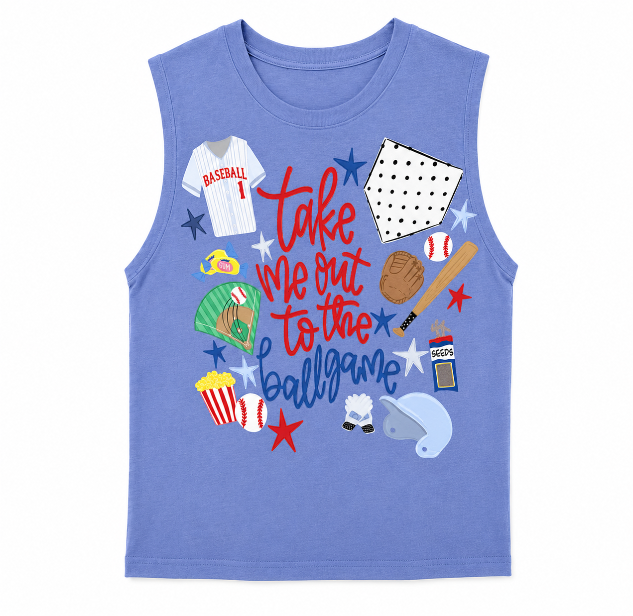 'Take Me Out to the Ballgame' Tank or Tee (Multiple Colors)