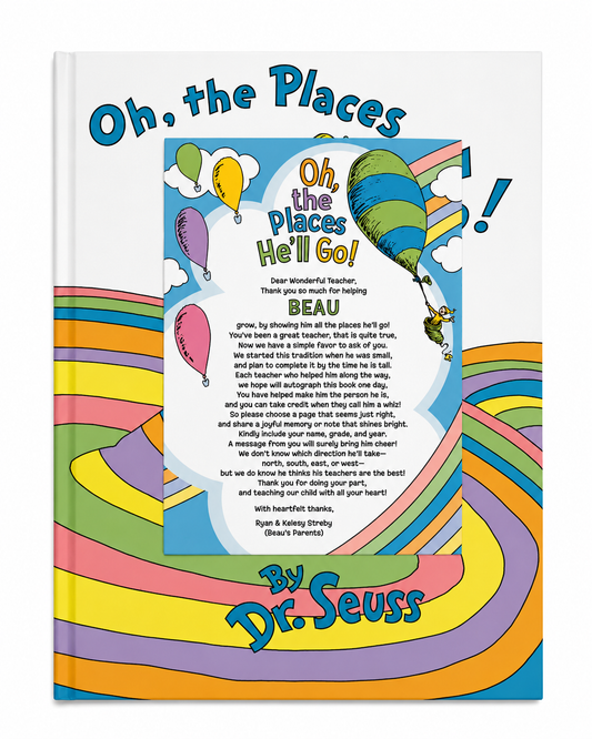 'Oh The Places You'll Go' Hardcover Book & Instruction Card Set