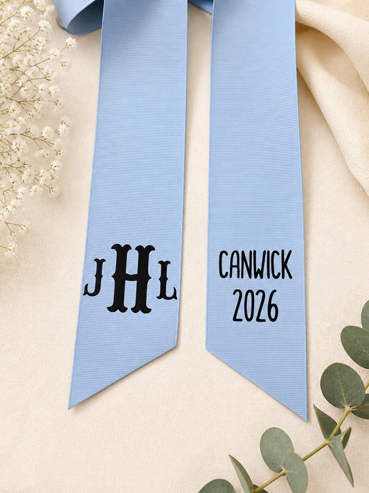 'Smoke Blue' Custom Bouquet Ribbon