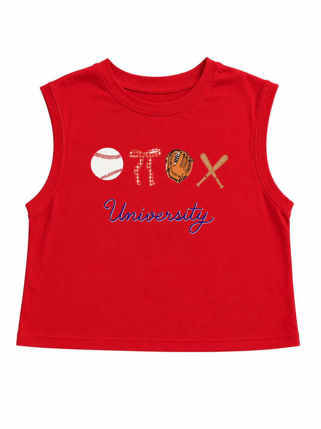 'Bows and Baseball' Tank or Tee (Multiple Colors)