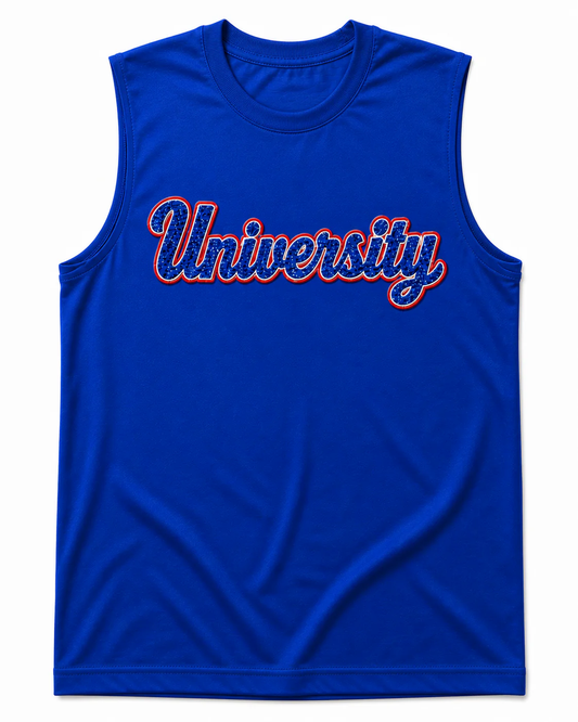 (Pre-Order) 'University Blue' Script Sequin YOUTH Tank (Multiple Colors)