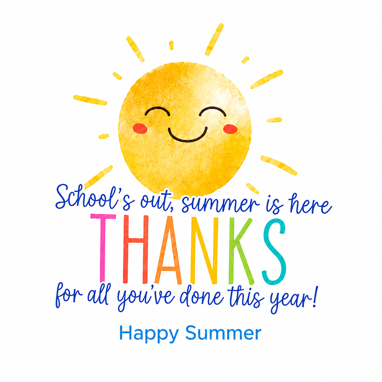 'School's Out Sunshine' Gift Tag