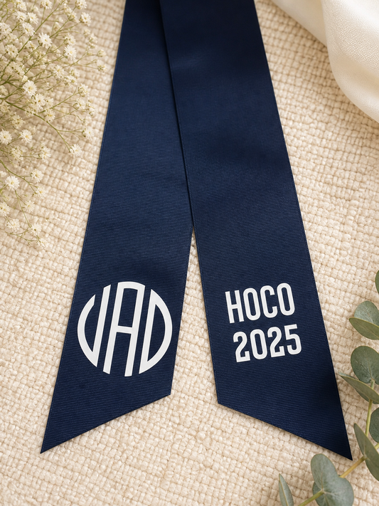 'Navy' Custom Bouquet Ribbon