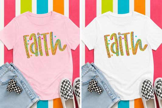 'Faith ' Sparkle Tee (Multiple Colors)