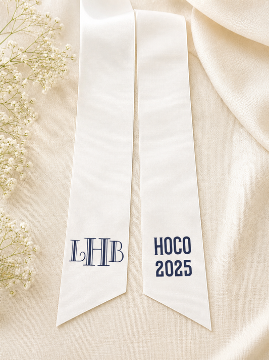 'White' Custom Bouquet Ribbon