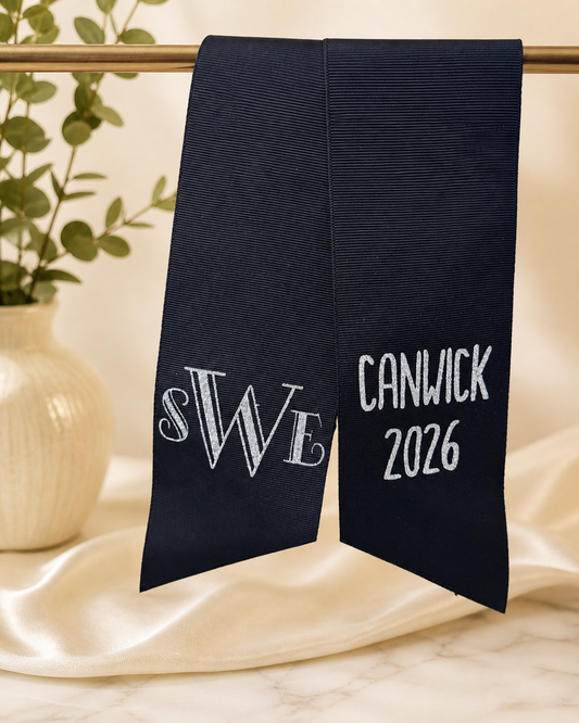'Black' Custom Bouquet Ribbon