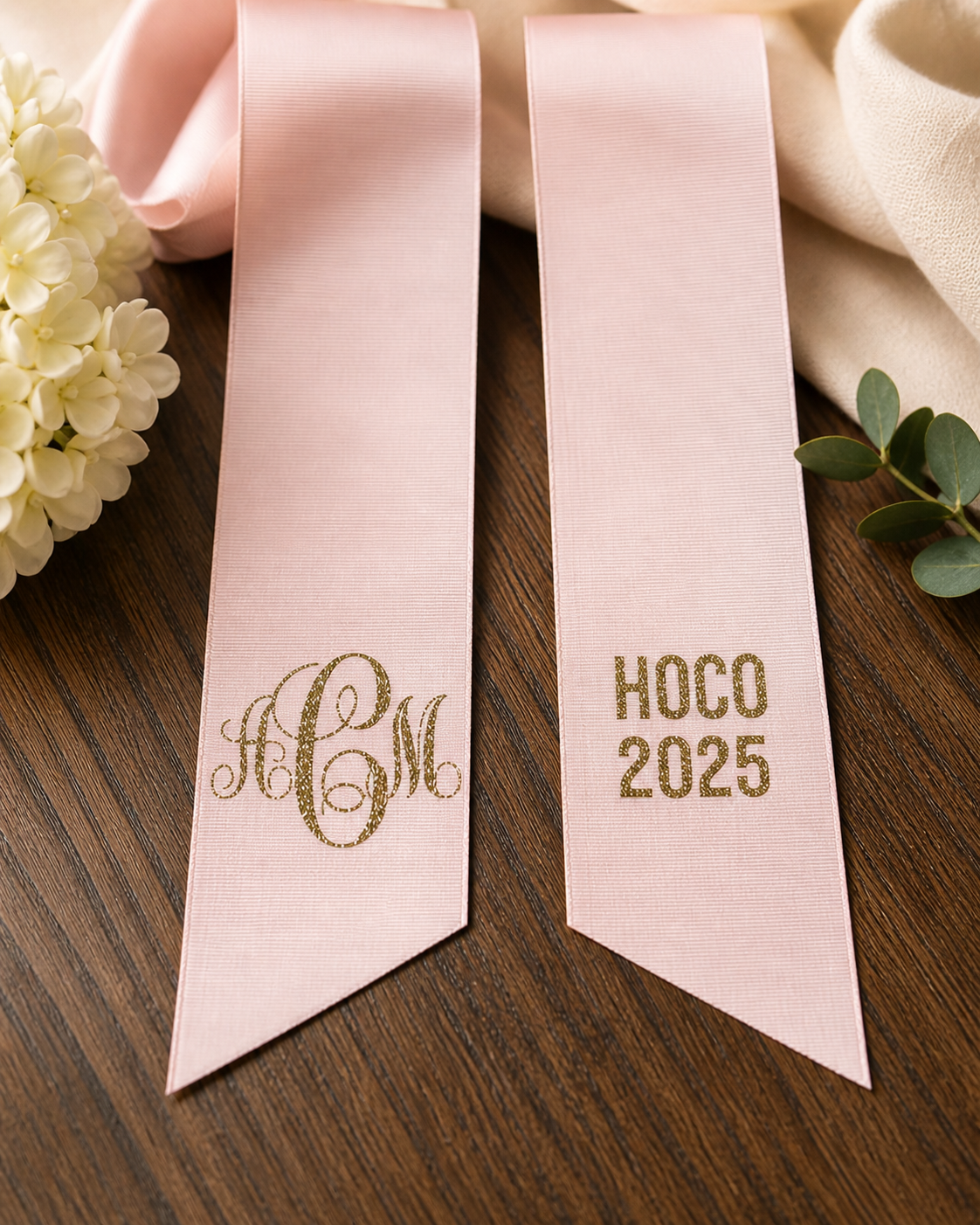 'Rose Gold' Custom Bouquet Ribbon