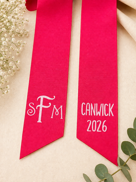 'Hot Pink' Custom Bouquet Ribbon